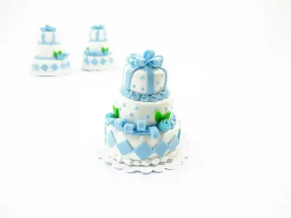 NEW Dollhouse Miniature Food 3 Tier Anniversary Cake 3 Layer Wedding Cake 15995 - Image 2