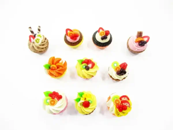 Dollhouse Miniature Food 10 Mixed Fruit Tart Cupcake 1:6 Bakery Dessert 16004 - Image 2