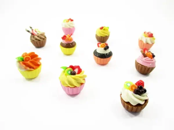 Dollhouse Miniature Food 10 Mixed Fruit Tart Cupcake 1:6 Bakery Dessert 16004 - Image 5