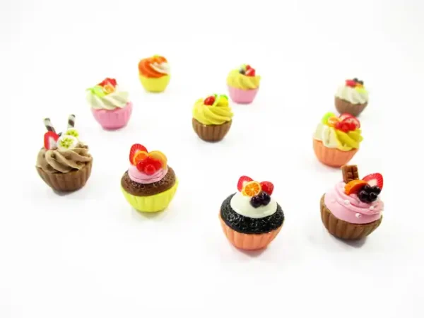 Dollhouse Miniature Food 10 Mixed Fruit Tart Cupcake 1:6 Bakery Dessert 16004 - Image 6