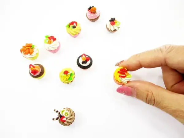 Dollhouse Miniature Food 10 Mixed Fruit Tart Cupcake 1:6 Bakery Dessert 16004 - Image 9