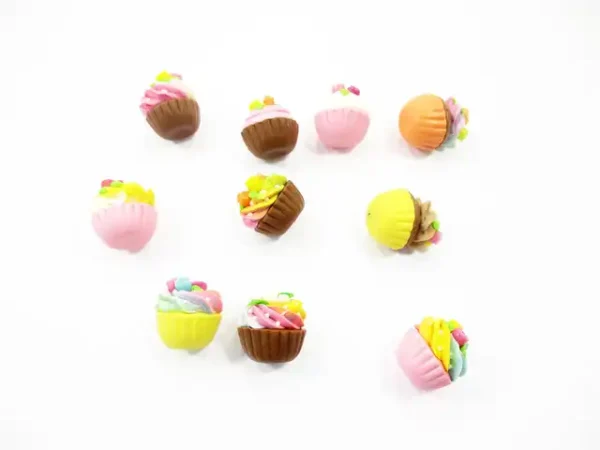Dollhouse Miniature Food 10 Mixed Tart Rose Cupcake 1:6 Sweet Bakery 16005 - Image 3