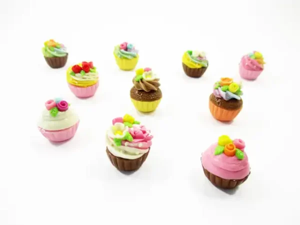 Dollhouse Miniature Food 10 Mixed Tart Rose Cupcake 1:6 Sweet Bakery 16005 - Image 6