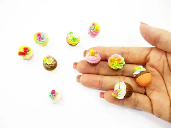 Dollhouse Miniature Food 10 Mixed Tart Rose Cupcake 1:6 Sweet Bakery 16005 - Image 8