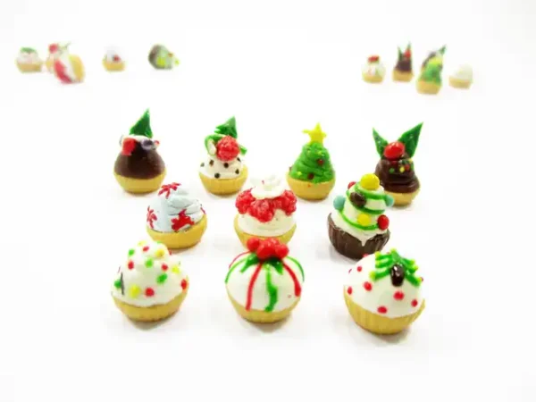 Dollhouse Miniature Food Christmas Seasonal Mixed 10 Cupcake Bakery Supply 16100 - Image 2