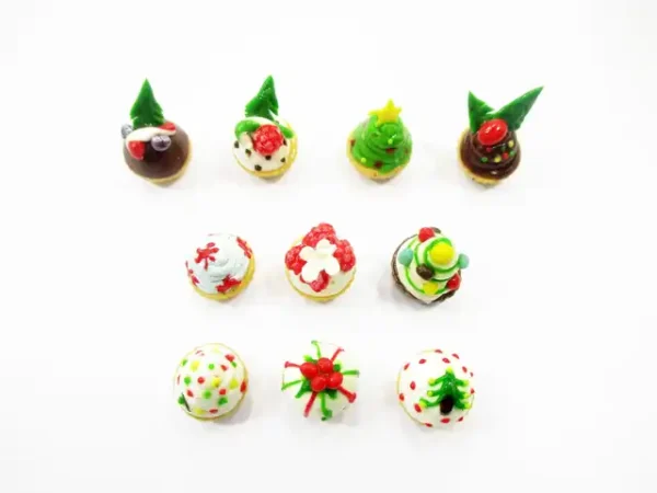 Dollhouse Miniature Food Christmas Seasonal Mixed 10 Cupcake Bakery Supply 16100 - Image 3
