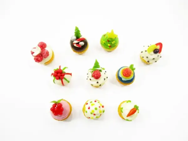 Dollhouse Miniature Food Christmas Mixed 10 Cupcake Cake Bakery Supply 16102 - Image 2