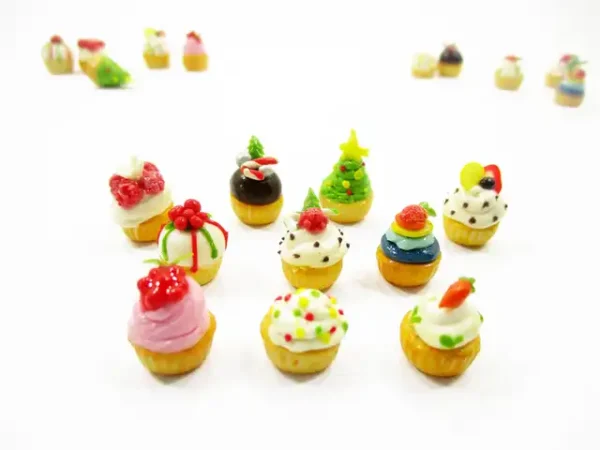 Dollhouse Miniature Food Christmas Mixed 10 Cupcake Cake Bakery Supply 16102 - Image 3