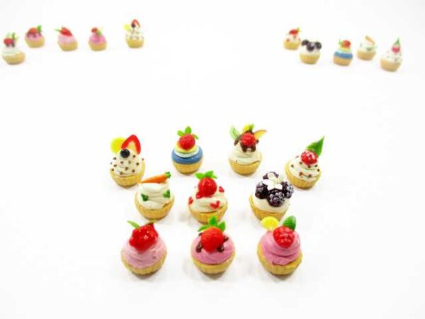 Dollhouse Miniature Food Mixed 10 Fruit Cupcake Bakery Tiny Bakery Supply 16103
