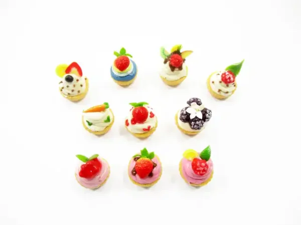 Dollhouse Miniature Food Mixed 10 Fruit Cupcake Bakery Tiny Bakery Supply 16103 - Image 3