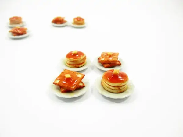 Dollhouse Miniature Food 4 Waffle & Pancake with Syrup Dessert Bakery 16671 - Image 2
