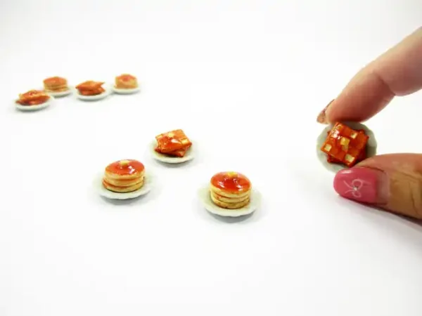 Dollhouse Miniature Food 4 Waffle & Pancake with Syrup Dessert Bakery 16671 - Image 5