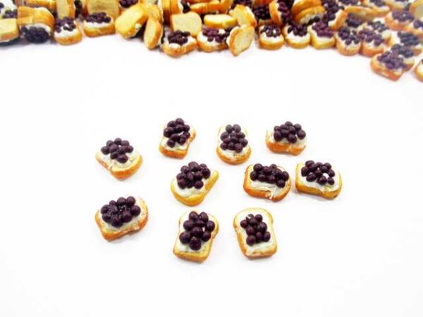 1:12 Dollhouse Food Blueberry Fruit Toast Breakfast Miniature Food Bread