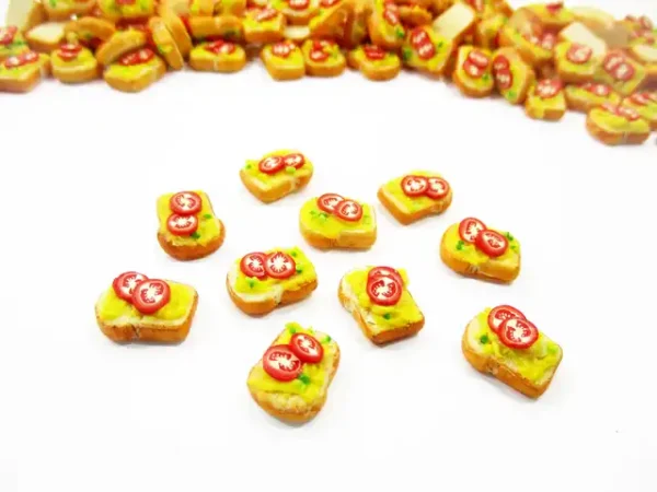 1:12 Dollhouse Food Scrambled Egg Vegetable Toast Miniature Bread - Image 2