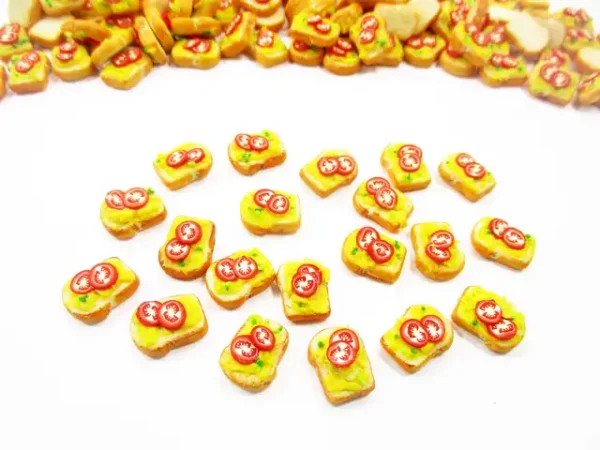 1:12 Dollhouse Food Scrambled Egg Vegetable Toast Miniature Bread - Image 3