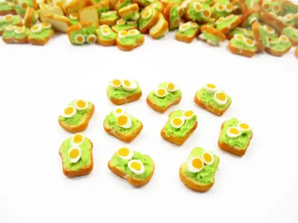 1:12 Dollhouse Food Avocado Egg Fruit Toast Breakfast Miniature Bread - Image 2