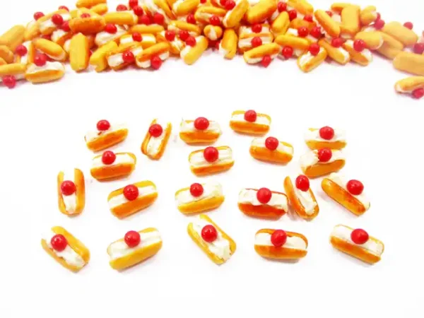 Cream Eclair Bakery Dollhouse Miniatures Food Supply Charms - Image 2