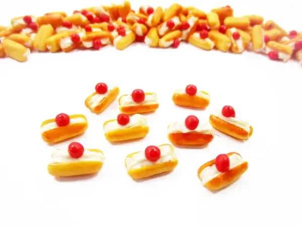 Cream Eclair Bakery Dollhouse Miniatures Food Supply Charms - Image 3
