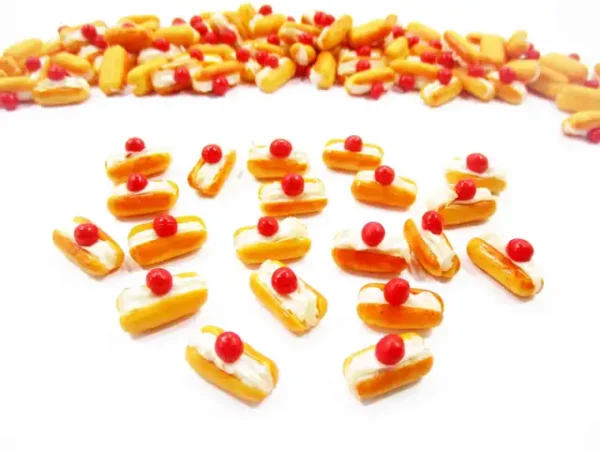 Cream Eclair Bakery Dollhouse Miniatures Food Supply Charms - Image 4