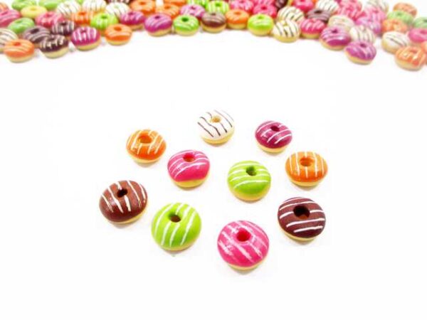 Dollhouse Miniature Food Lot Mixed Iced Donut Doughnut Supply Charms