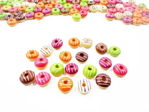 Dollhouse Miniature Food Lot Mixed Iced Donut Doughnut Supply Charms - Image 2