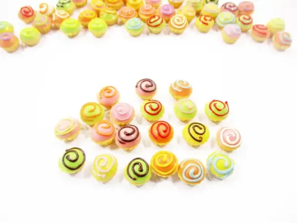 Dollhouse Miniature Food Lot Loose Mixed Cupcakes Bakery Cup Cake Charms - Image 2