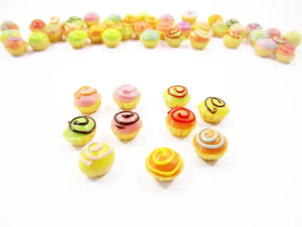 Dollhouse Miniature Food Lot Loose Mixed Cupcakes Bakery Cup Cake Charms - Image 3