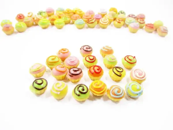 Dollhouse Miniature Food Lot Loose Mixed Cupcakes Bakery Cup Cake Charms - Image 4