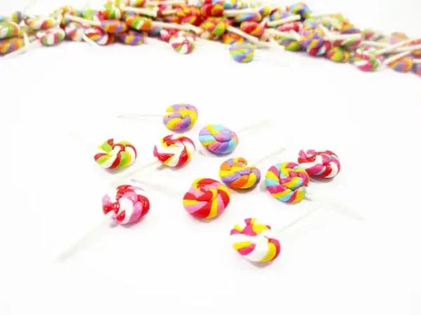 Dollhouse Miniature Food Lot Loose Mixed Color Lollipop Sweet Candy - Image 2