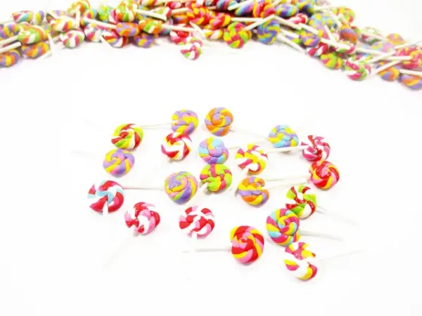 Dollhouse Miniature Food Lot Loose Mixed Color Lollipop Sweet Candy - Image 4