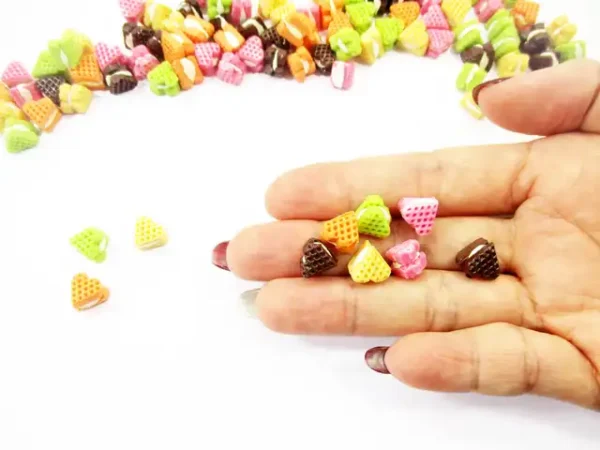 Dollhouse Miniature Food Lot Mixed Color Heart Waffle Cookies Art Deco - Image 6