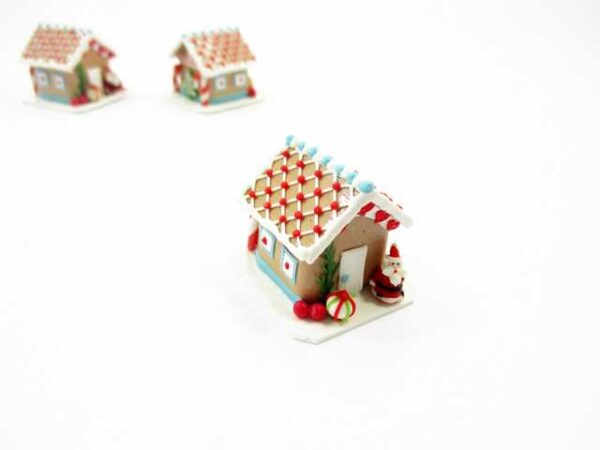 Dollhouse Miniature Clay Gingerbread House Candy Sweet Food Christmas A 13769