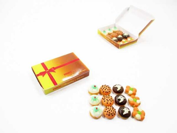 Dollhouse Miniatures Food Halloween seasonal Doughnut Paper Box Supply 14178