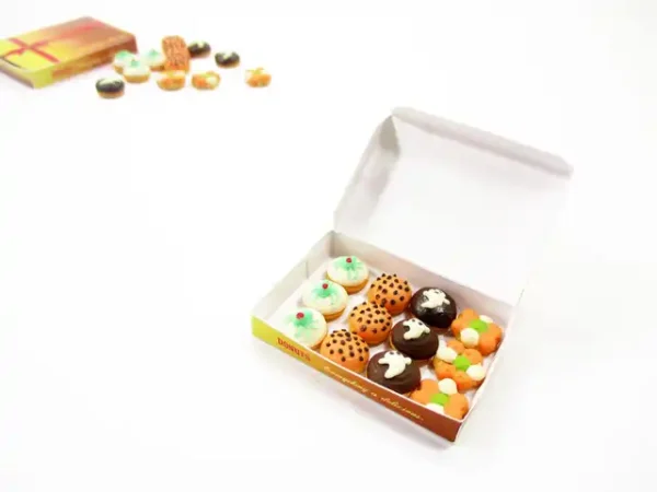 Dollhouse Miniatures Food Halloween seasonal Doughnut Paper Box Supply 14178 - Image 4