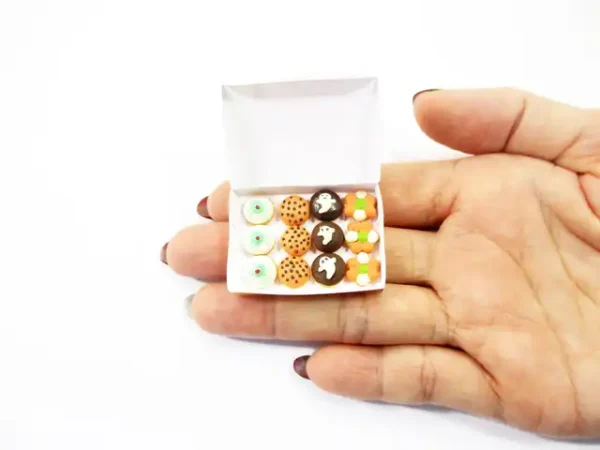 Dollhouse Miniatures Food Halloween seasonal Doughnut Paper Box Supply 14178 - Image 7
