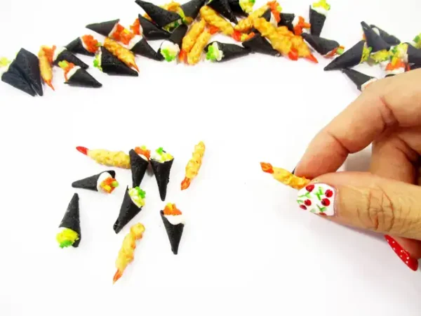Dollhouse Food Accessory Japanese Food Temaki Sushi Tempura Loose Food - Image 5