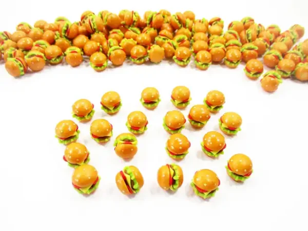 Dollhouse Food Accessories Lot Loose Hamburger Fast Food Miniature Food - Image 2