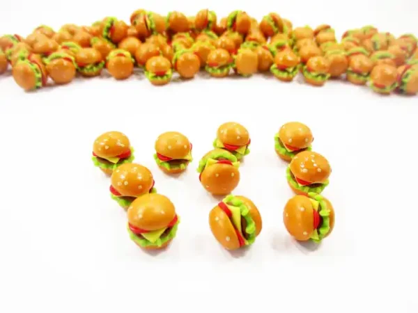 Dollhouse Food Accessories Lot Loose Hamburger Fast Food Miniature Food - Image 3