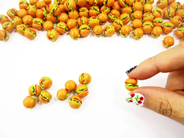 Dollhouse Food Accessories Lot Loose Hamburger Fast Food Miniature Food - Image 5