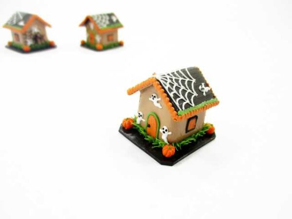 Dollhouse Miniature Halloween Gingerbread House Spider Web Holiday 15436