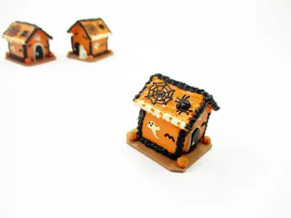 Dollhouse Miniature Halloween Gingerbread House Spider Web Holiday 15445 - Image 2