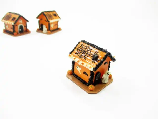 Dollhouse Miniature Halloween Gingerbread House Spider Web Holiday 15445 - Image 4