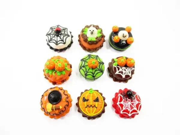 Dollhouse Miniature Food 9 Mini Halloween Mixed Cake 1.5 cm Bakery Supply 15452 - Image 2