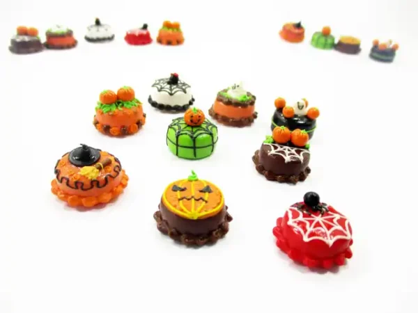 Dollhouse Miniature Food 9 Mini Halloween Mixed Cake 1.5 cm Bakery Supply 15452 - Image 3