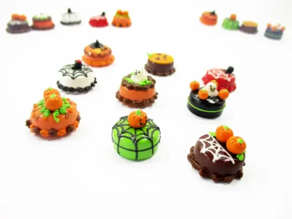 Dollhouse Miniature Food 9 Mini Halloween Mixed Cake 1.5 cm Bakery Supply 15452 - Image 4