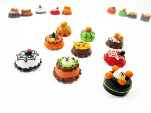 Dollhouse Miniature Food 9 Mini Halloween Mixed Cake 1.5 cm Bakery Supply 15452 - Image 5