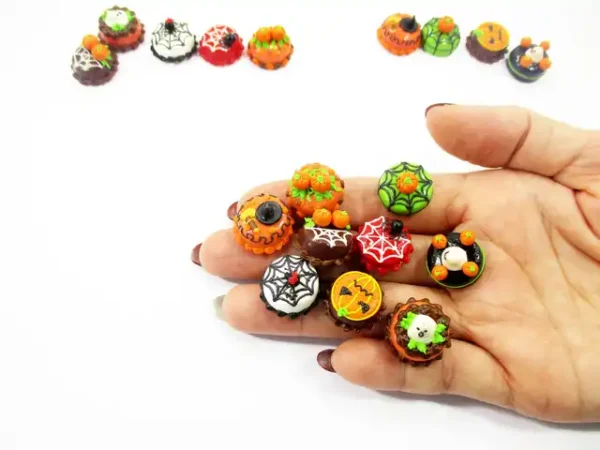 Dollhouse Miniature Food 9 Mini Halloween Mixed Cake 1.5 cm Bakery Supply 15452 - Image 7