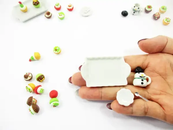Dollhouse Miniature Food Christmas Cup Cake Snowman Seasonal Tiny Food 15485 - Image 7