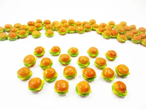 Dollhouse Food Hamburger Lot Cheese Burger Dollhouse Miniature Food - Image 2