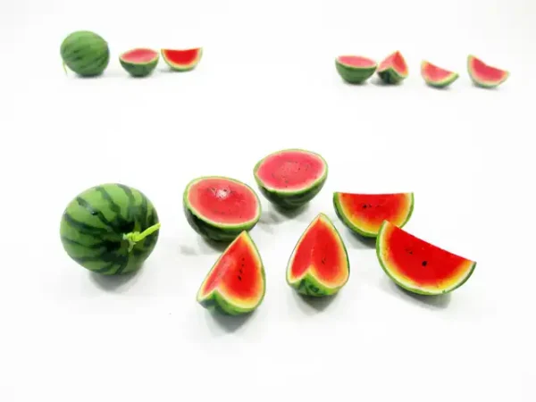 1:6 Dollhouse Miniature Food Lot 7 Half Slice Mixed Watermelon Loose Fruit 15900 - Image 3